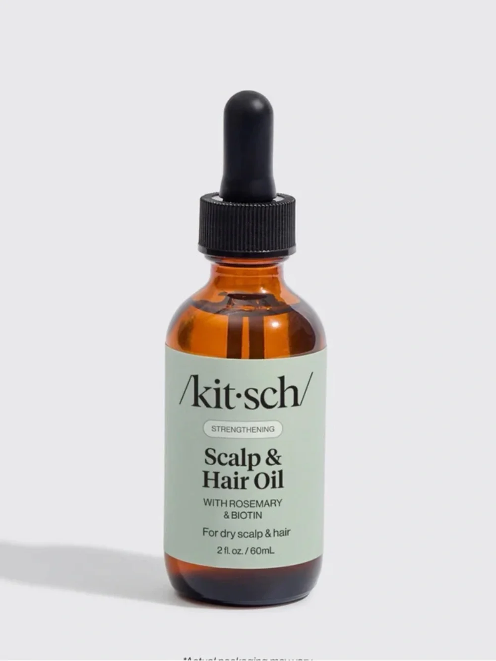 Kitsch Scalp & Hair Oil - Mint Green Label, Amber Bottle
